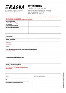 Attestation de formation initiale